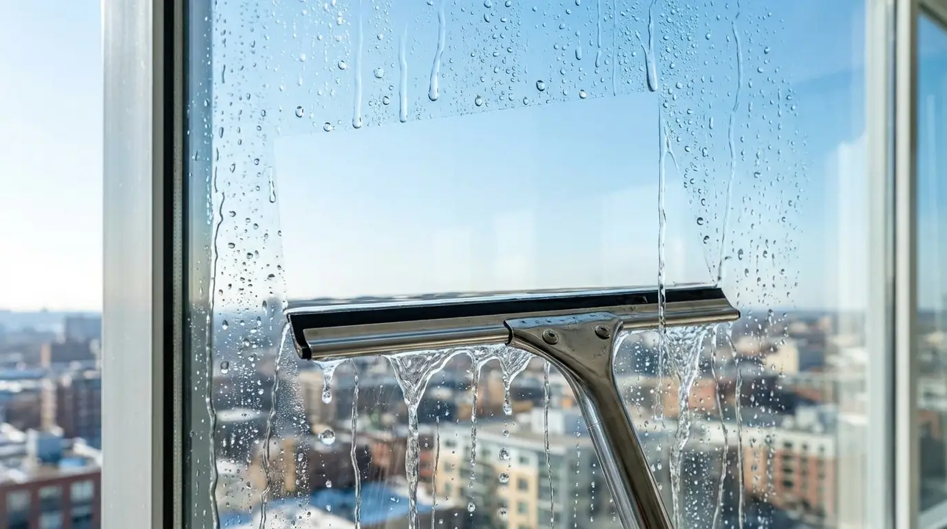 Squeegee on glass
